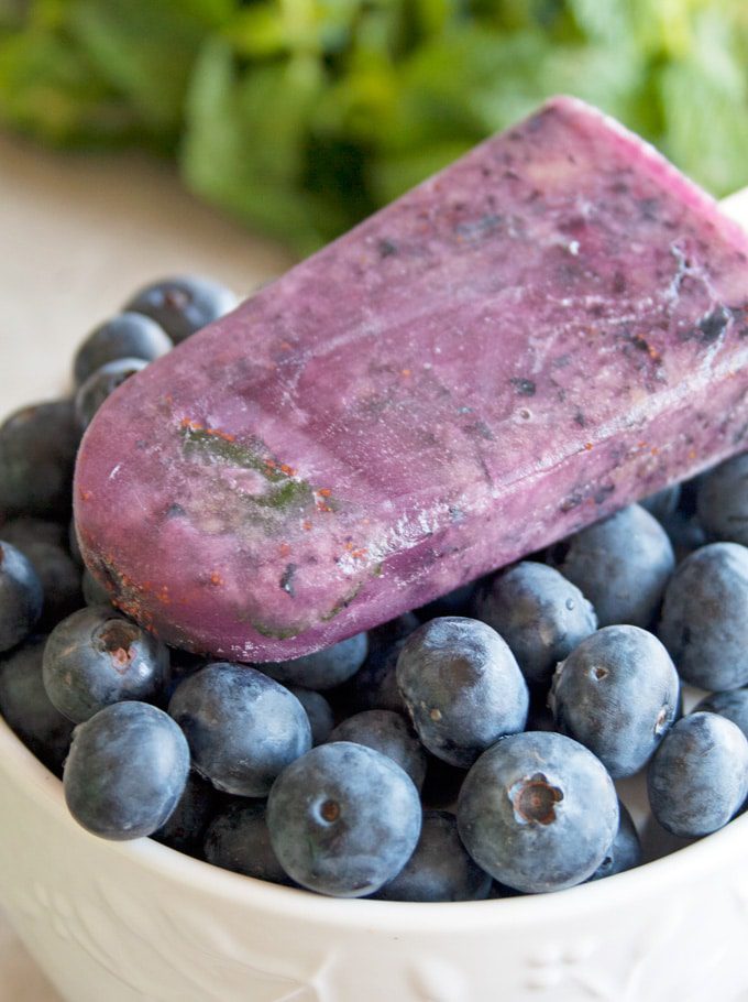 Blueberry Mint Paleo Popsicles | A Happy Food Dance