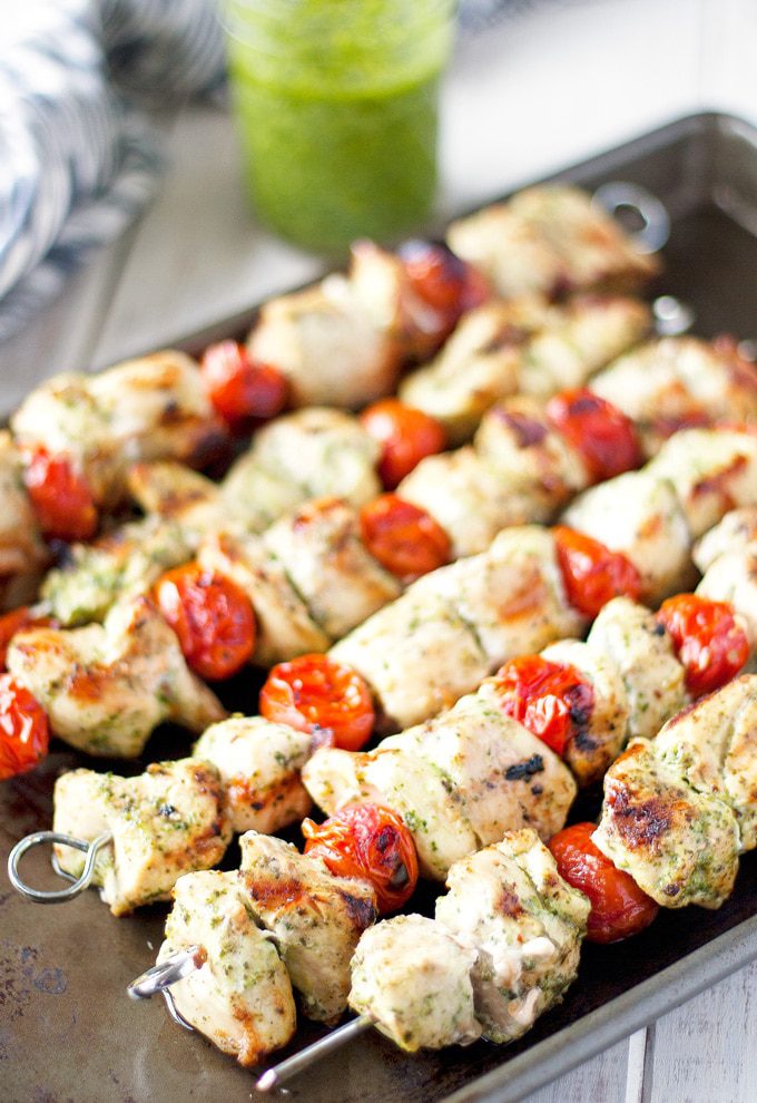 Chimichurri Chicken Skewers - gluten free, dairy free and paleo friendly | ahappyfooddance.com