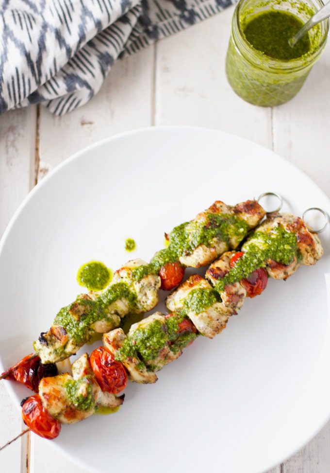 Chimichurri Chicken Skewers - gluten free, dairy free and paleo friendly | ahappyfooddance.com