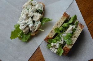 Herbed Chicken Salad | A classic chicken salad sandwich made extra special with a hint of sweet onion, tarragon, and tangy Greek and lemon yogurt