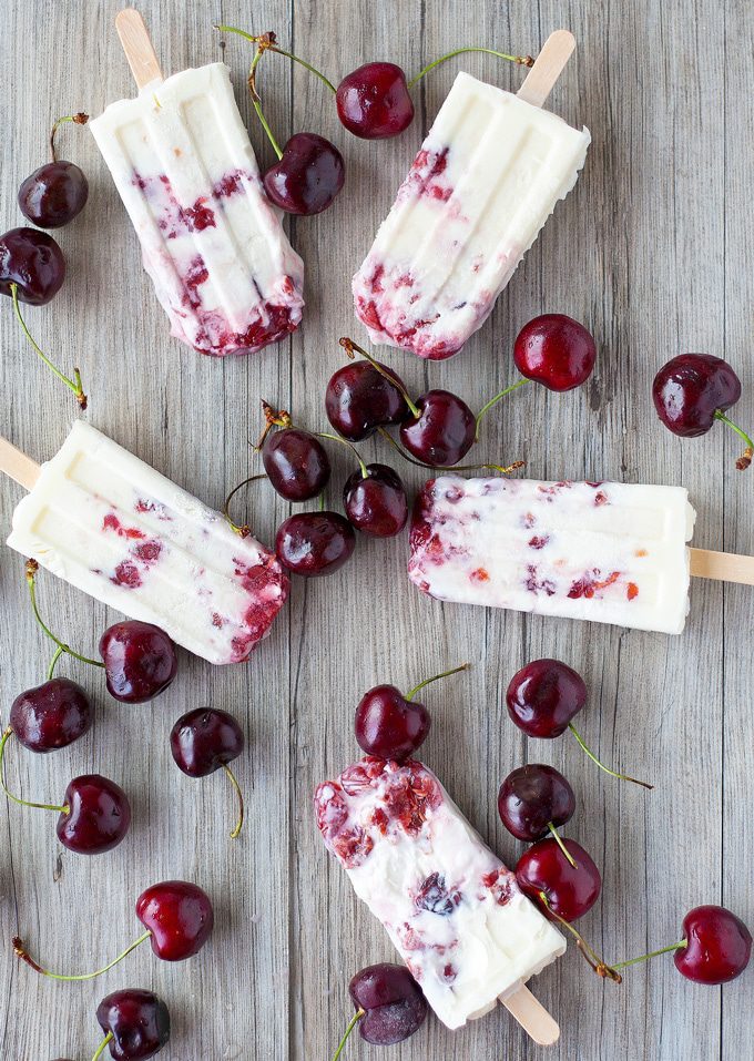 tart cherries and cream popsicles | ahappyfooddance.com