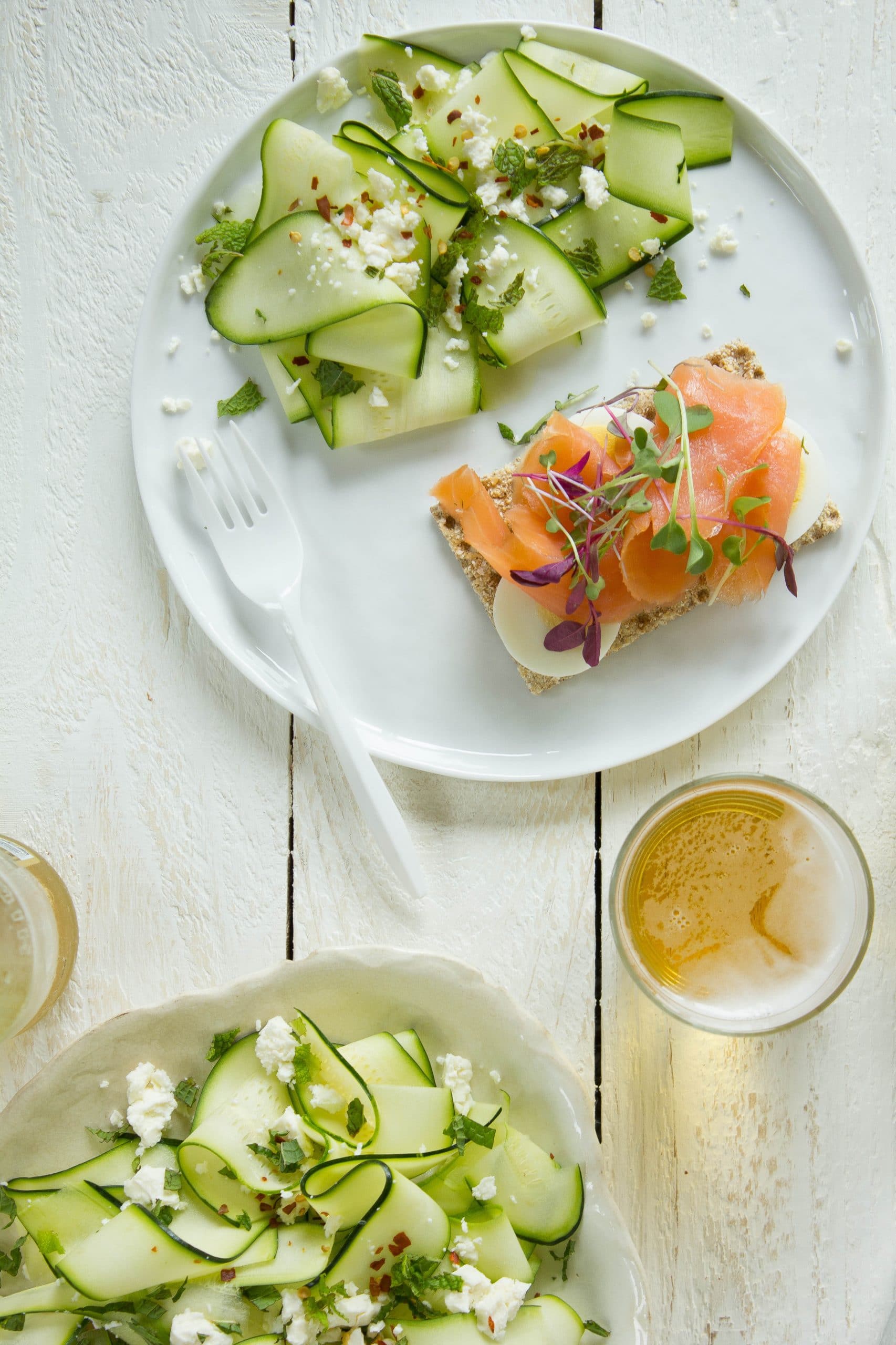 Open Face Sandwiches and Zucchini Salad 2
