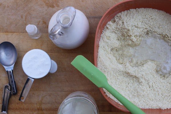 flour with oil and milk