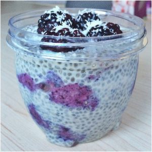 Chia Pudding with Blueberry Banana "Ice Cream"