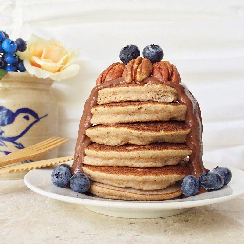 Caramel Pumpkin Chocolate Chip Pancakes [Gluten + Grain Free]