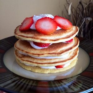 Gluten Free Strawberry Shortcake Pancakes