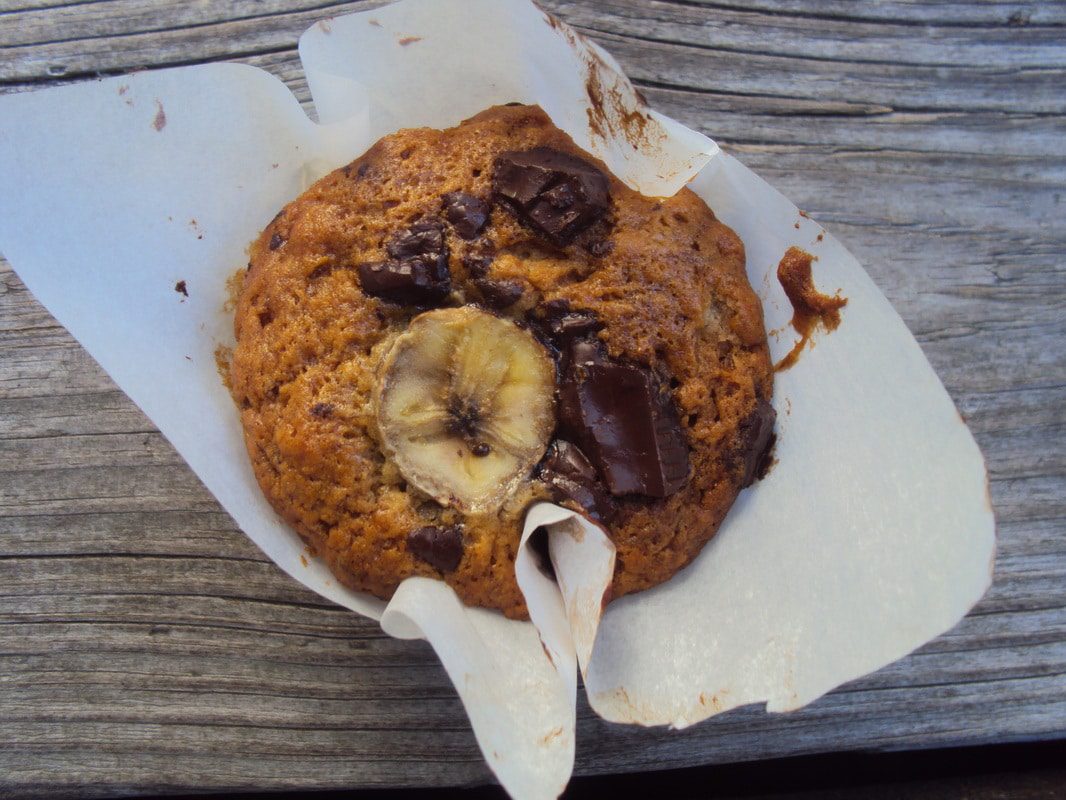 Banana/Pomegranate Choc Muffins