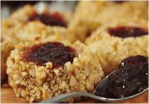 Raspberry Almond Thumbprint Cookies