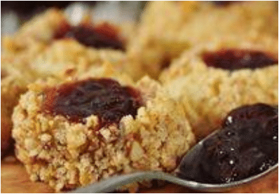 Raspberry Almond Thumbprint Cookies