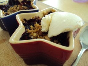 Blackberry, Pear and Almond Crumble