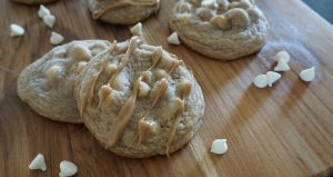 White Chocolate Macadamia Nut Cookies with Carmel