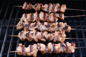 Ginger Ponzu Bbq Chicken Skewers