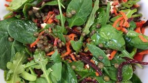 Lentil Salad with Feta Mint Dressing