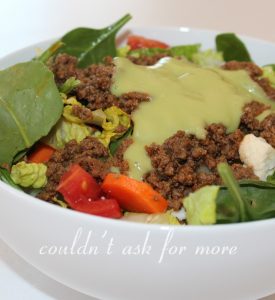 Paleo Taco Salad with Creamy Avocado Dressing