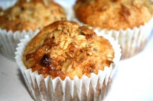 Peach Pecan Sour Cream Muffins