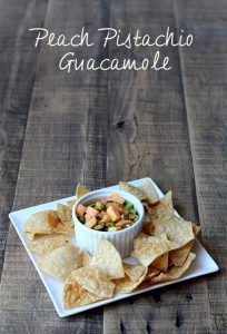 Peach Pistachio Summer Guacamole Appetizer