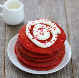 Red Velvet Pancakes with Cream Cheese Glaze Recipe