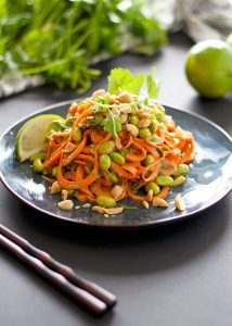 asian carrot salad with peanut dressing