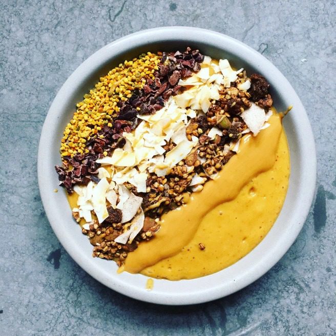 Peach and Mango smoothie bowl