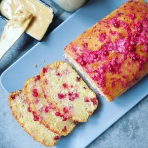 Lemon Lingonberry Loaf Cake