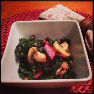 Garlicky Swiss Chard And Mushrooms