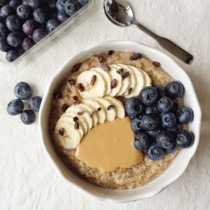 Peanut Butter Popped Amaranth Porridge