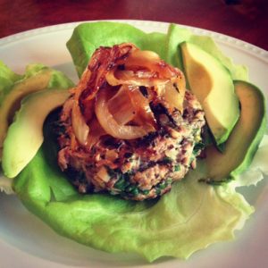 Chicken Burger Wraps With Caramelized Onions