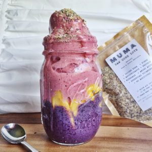 Vanilla-Blueberry and Strawberry-Maca "Nice" Cream Fruit Parfait