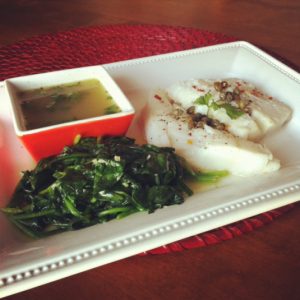 White Fish And Spinach With Lemon-Caper Sauce