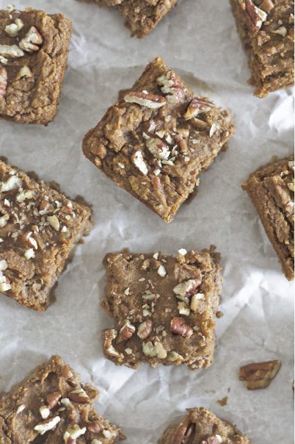 White Bean Pecan Pumpkin Blondies