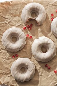 Vanilla & Pomegranate Baked Doughnuts