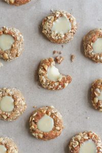 White Chocolate Chestnut Thumbprint Cookies