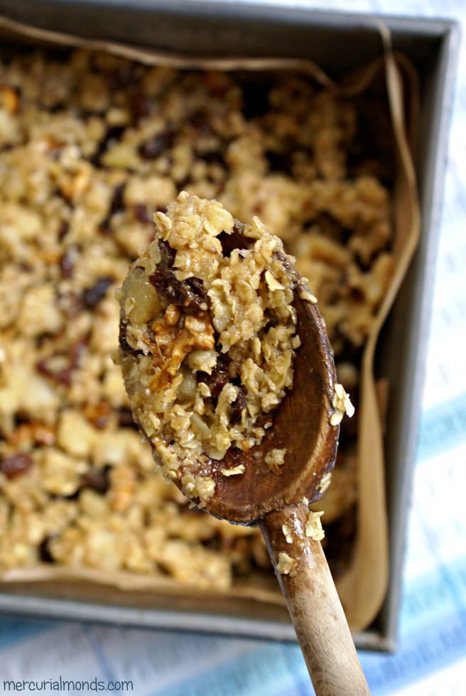Chocolate sultana pear walnut oats