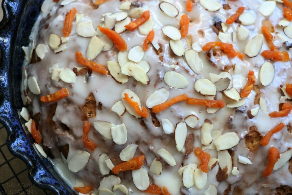 Apricot Oat Casserole Bread With Sweet Vanilla Glaze