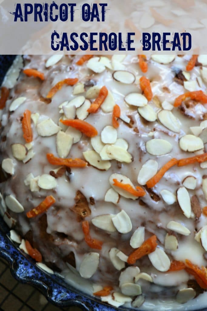 Apricot Oat Casserole Bread with Sweet Vanilla Glaze | A Salad For All Seasons