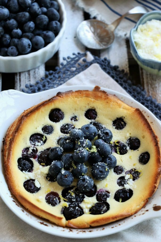 Baby Dutch Babies with Blueberries & Lemon Sugar | A Salad For All Seasons