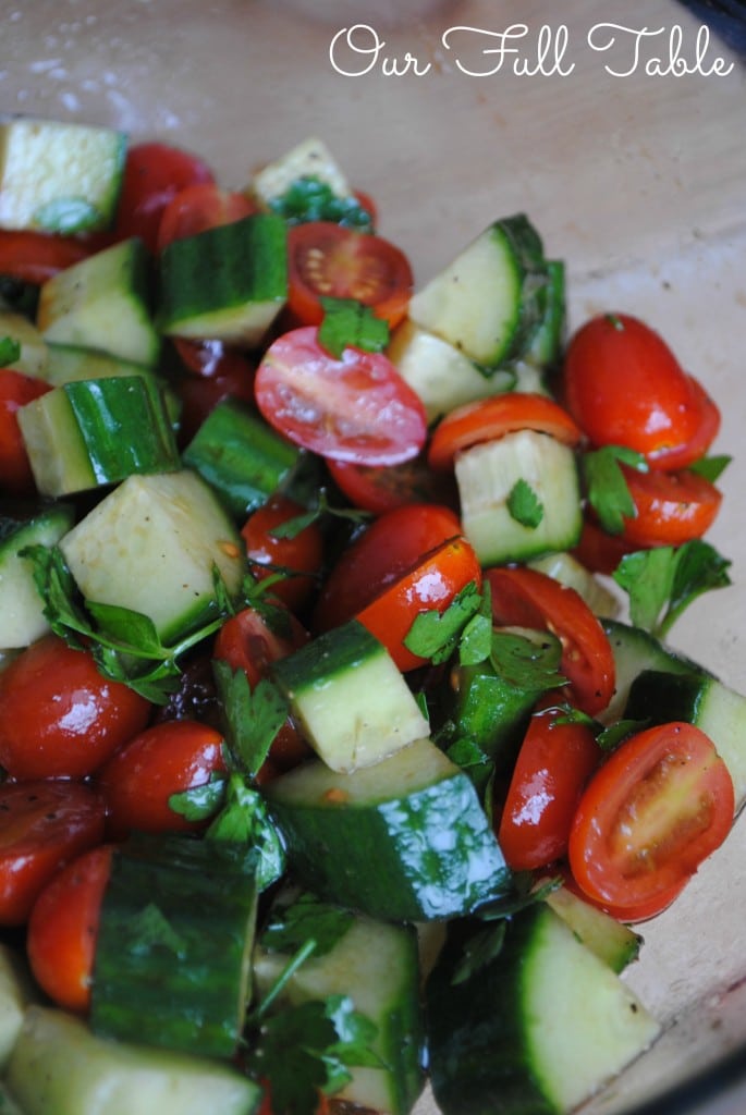 Balsamic Cucumber & Tomato Salad - @ourfulltable