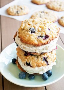 Blueberry Oatmeal Ice Cream Sandwiches With Blueberry Ice Cream