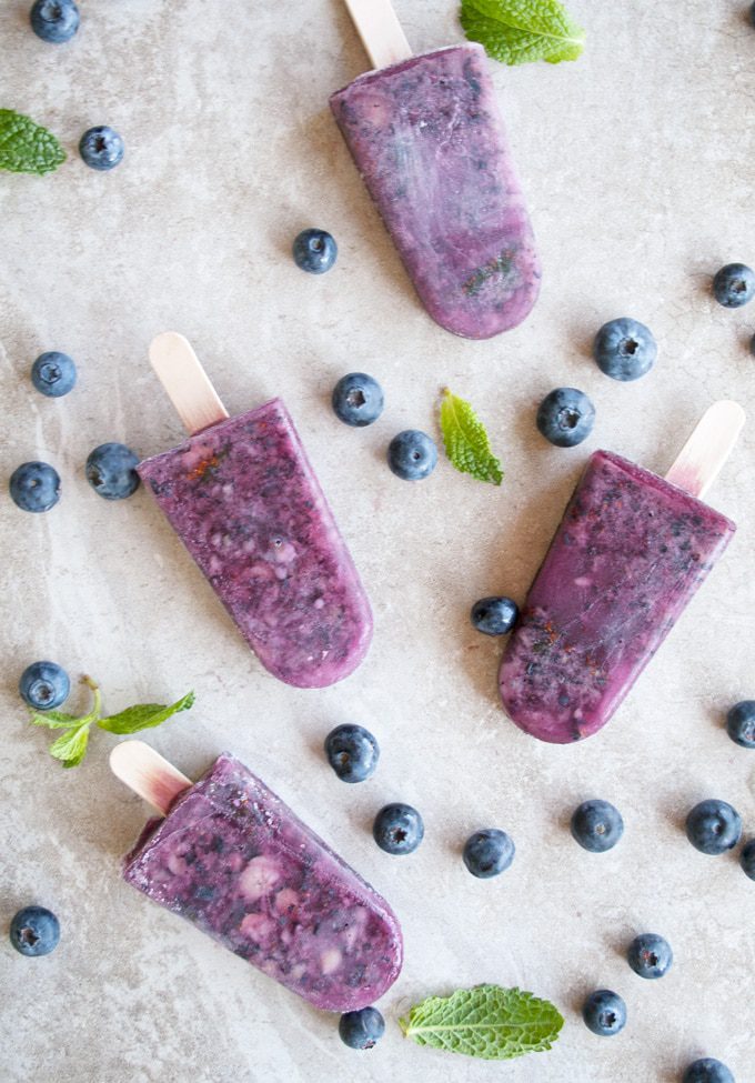 Blueberry Mint Paleo Popsicles | A Happy Food Dance