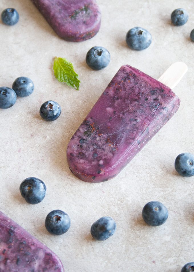 Blueberry Mint Paleo Popsicles | A Happy Food Dance