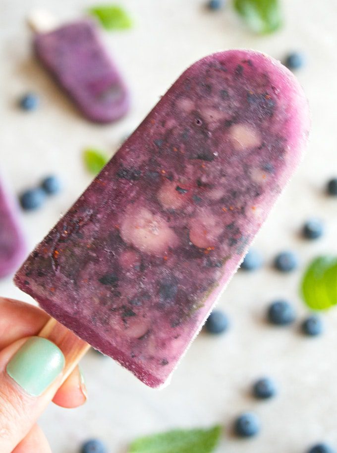 Blueberry Mint Paleo Popsicles | A Happy Food Dance