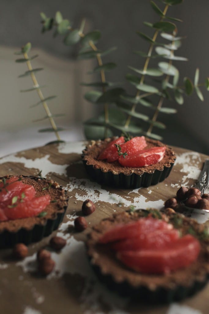 Dark Chocolate And Grapefruit Tarts