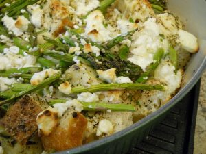 Herbed Goat Cheese Strata With Asparagus