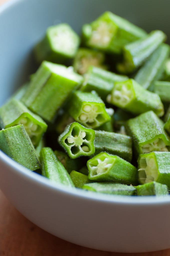 Fried Okra with Beans in Creamy Coconut Sauce is a naturally gluten-free, mildly spiced, delicious vegan main that is perfect with any rice or flatbread of your choice. #vegan #plantbased #healthy #glutenfree #vegetarian