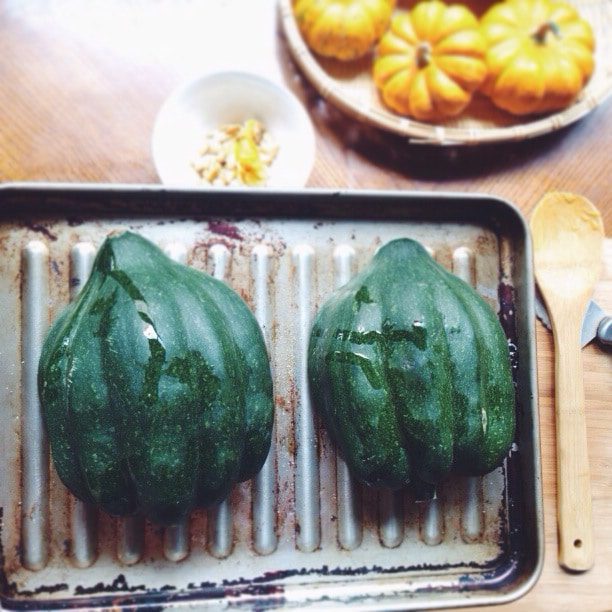 Thyme Quinoa stuffed Acorn Squash