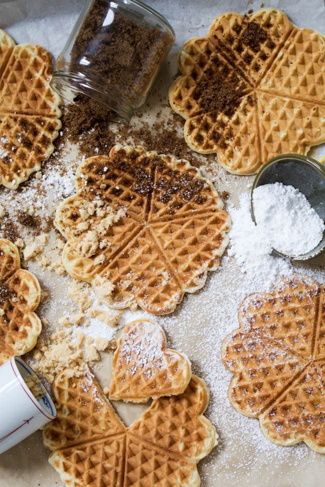 waffles with sugars scattered