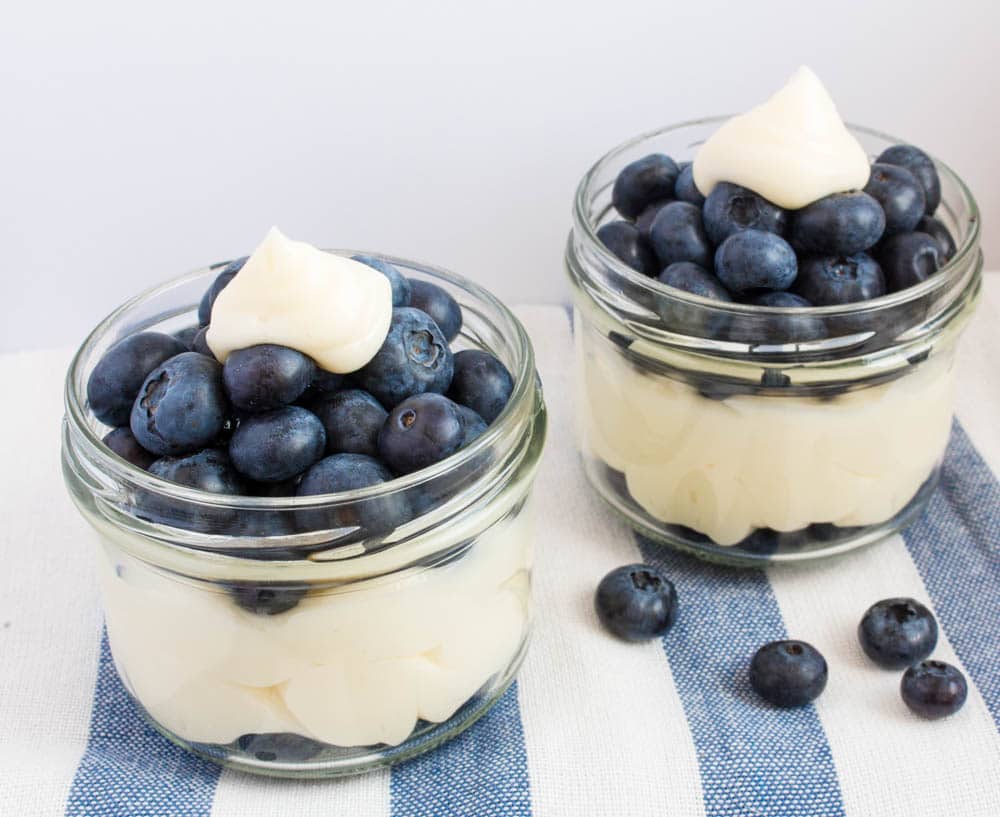 Blueberries with chantilly cream