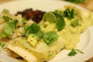 Cook: Chicken Enchiladas With Avocado Cream Sauce