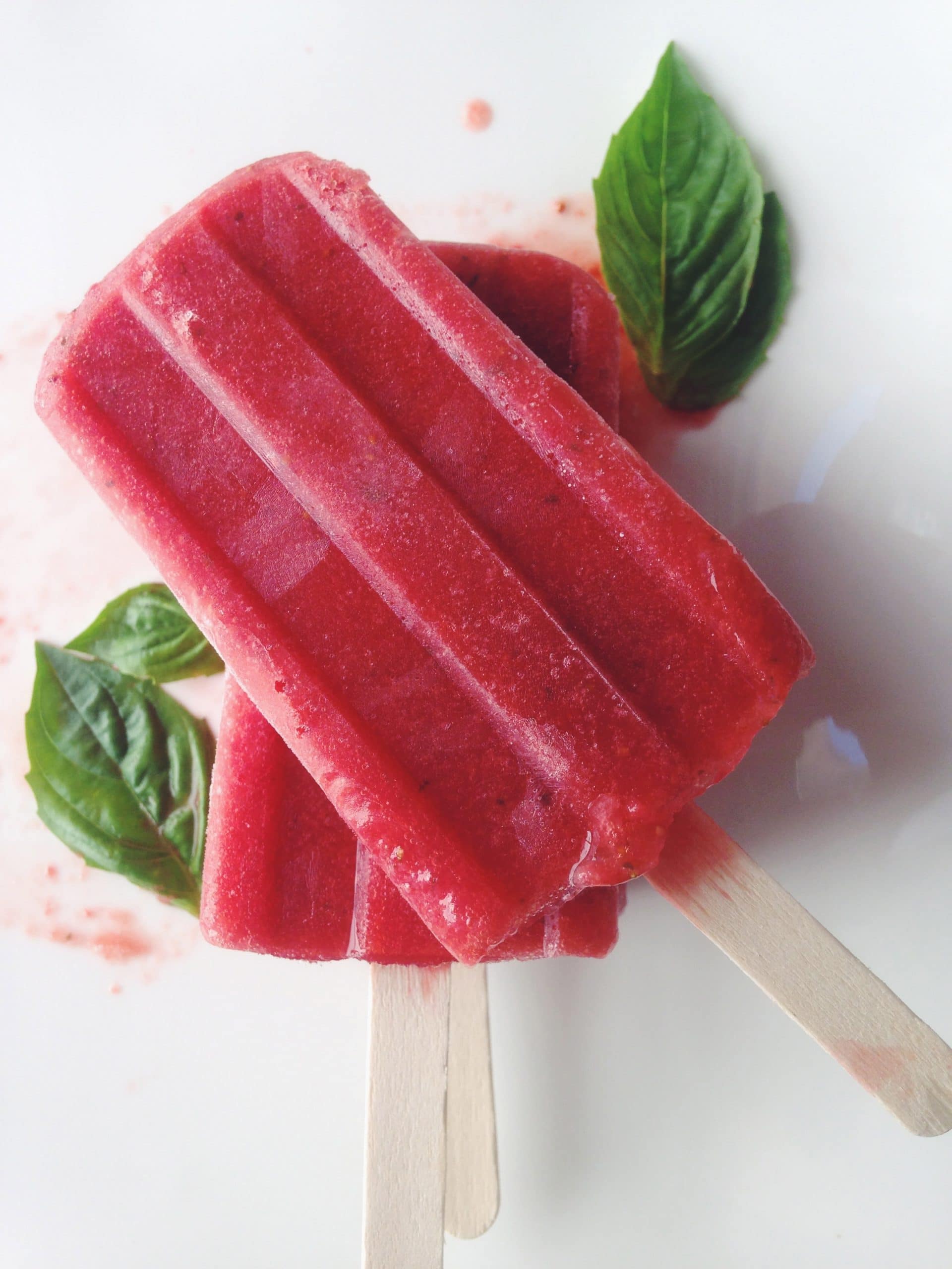 Strawberry+Basil Popsicle