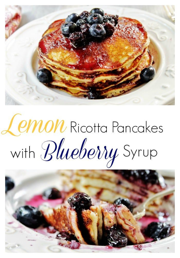 Lemon Ricotta Pancakes with Blueberry Maple Syrup | A Salad For All Seasons